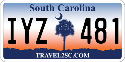 SC license plate IYZ481