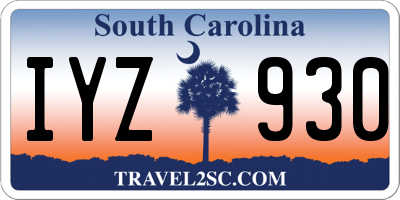 SC license plate IYZ930