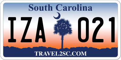 SC license plate IZA021