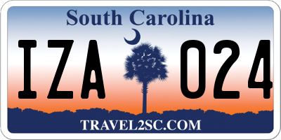 SC license plate IZA024