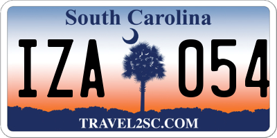SC license plate IZA054