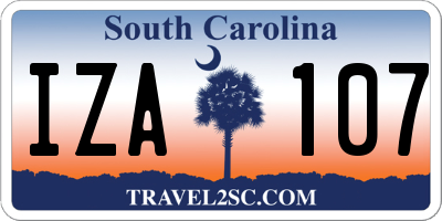 SC license plate IZA107