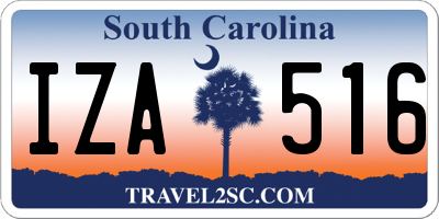 SC license plate IZA516