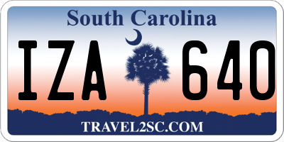 SC license plate IZA640