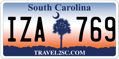 SC license plate IZA769