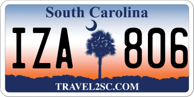 SC license plate IZA806