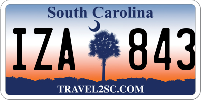 SC license plate IZA843