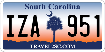 SC license plate IZA951