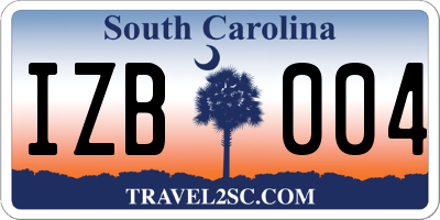SC license plate IZB004