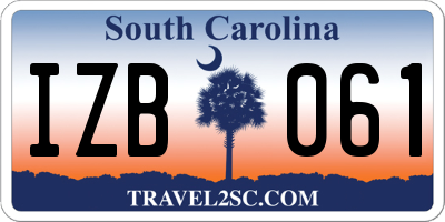 SC license plate IZB061