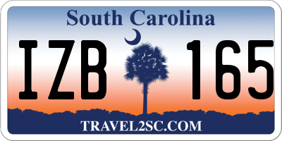 SC license plate IZB165