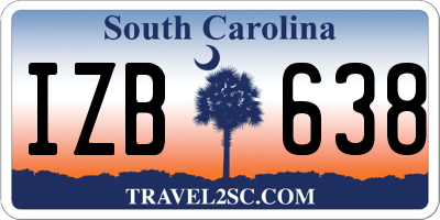 SC license plate IZB638