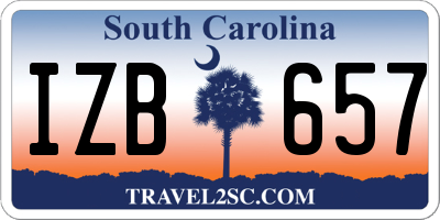 SC license plate IZB657