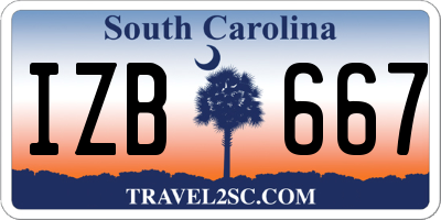 SC license plate IZB667