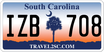 SC license plate IZB708