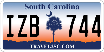 SC license plate IZB744