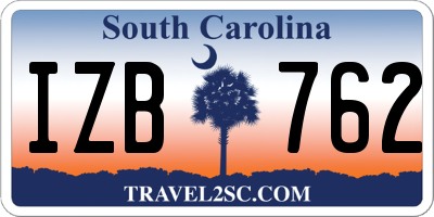 SC license plate IZB762