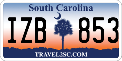 SC license plate IZB853