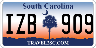 SC license plate IZB909