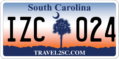 SC license plate IZC024