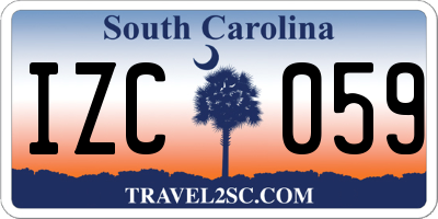 SC license plate IZC059