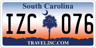 SC license plate IZC076