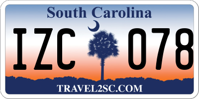 SC license plate IZC078