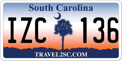 SC license plate IZC136