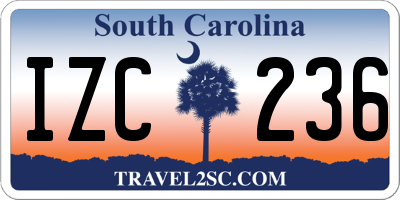 SC license plate IZC236
