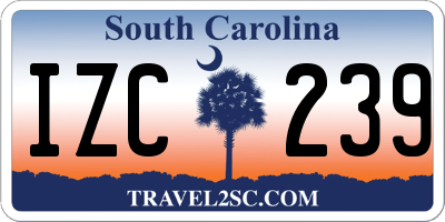 SC license plate IZC239