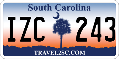 SC license plate IZC243