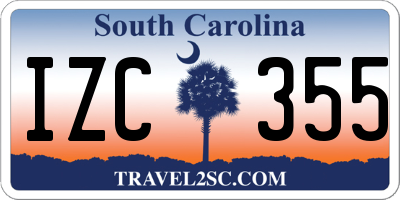 SC license plate IZC355
