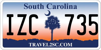 SC license plate IZC735