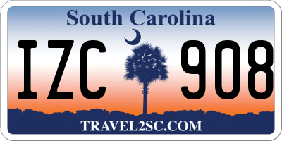 SC license plate IZC908
