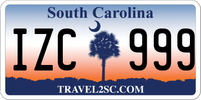 SC license plate IZC999