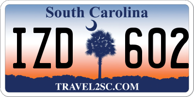 SC license plate IZD602