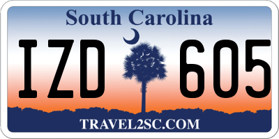 SC license plate IZD605