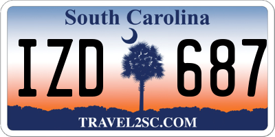 SC license plate IZD687