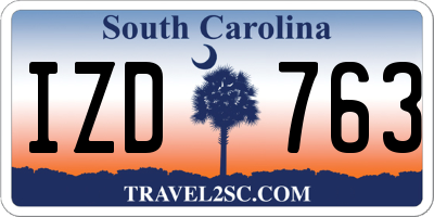 SC license plate IZD763