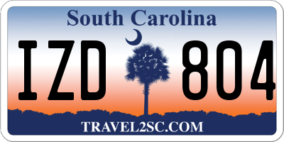 SC license plate IZD804