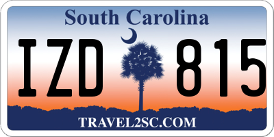SC license plate IZD815
