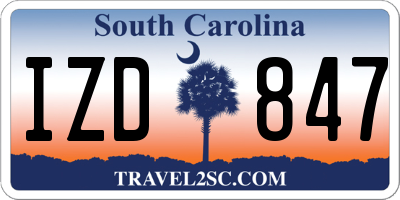 SC license plate IZD847