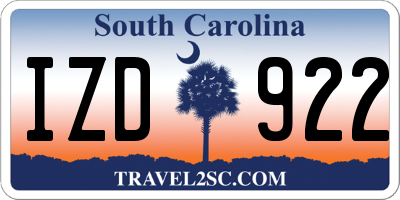 SC license plate IZD922