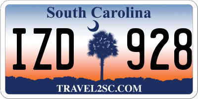 SC license plate IZD928