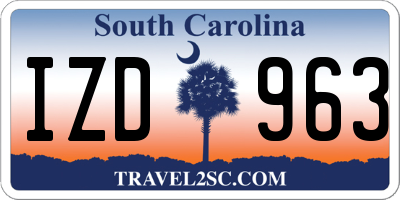 SC license plate IZD963