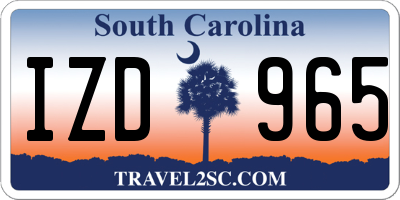 SC license plate IZD965