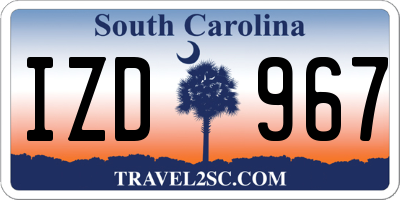 SC license plate IZD967