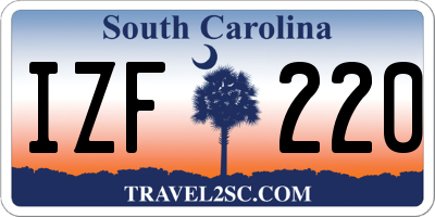 SC license plate IZF220