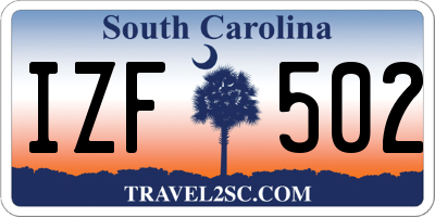SC license plate IZF502