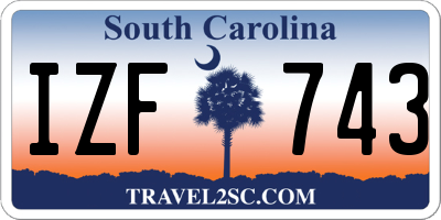 SC license plate IZF743